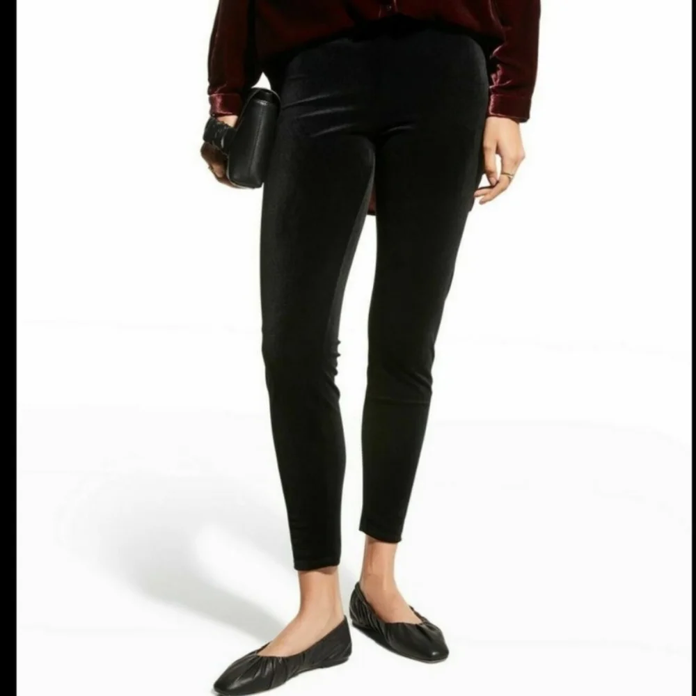 Eileen Fisher Black‎ Velvet Stretchy Leggings Size PS/pP